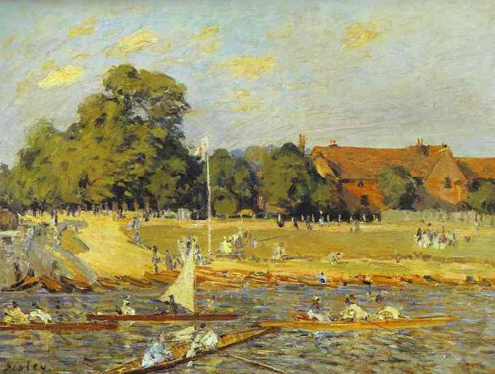 Alfred Sisley Regatta at Hampton Court, Norge oil painting art